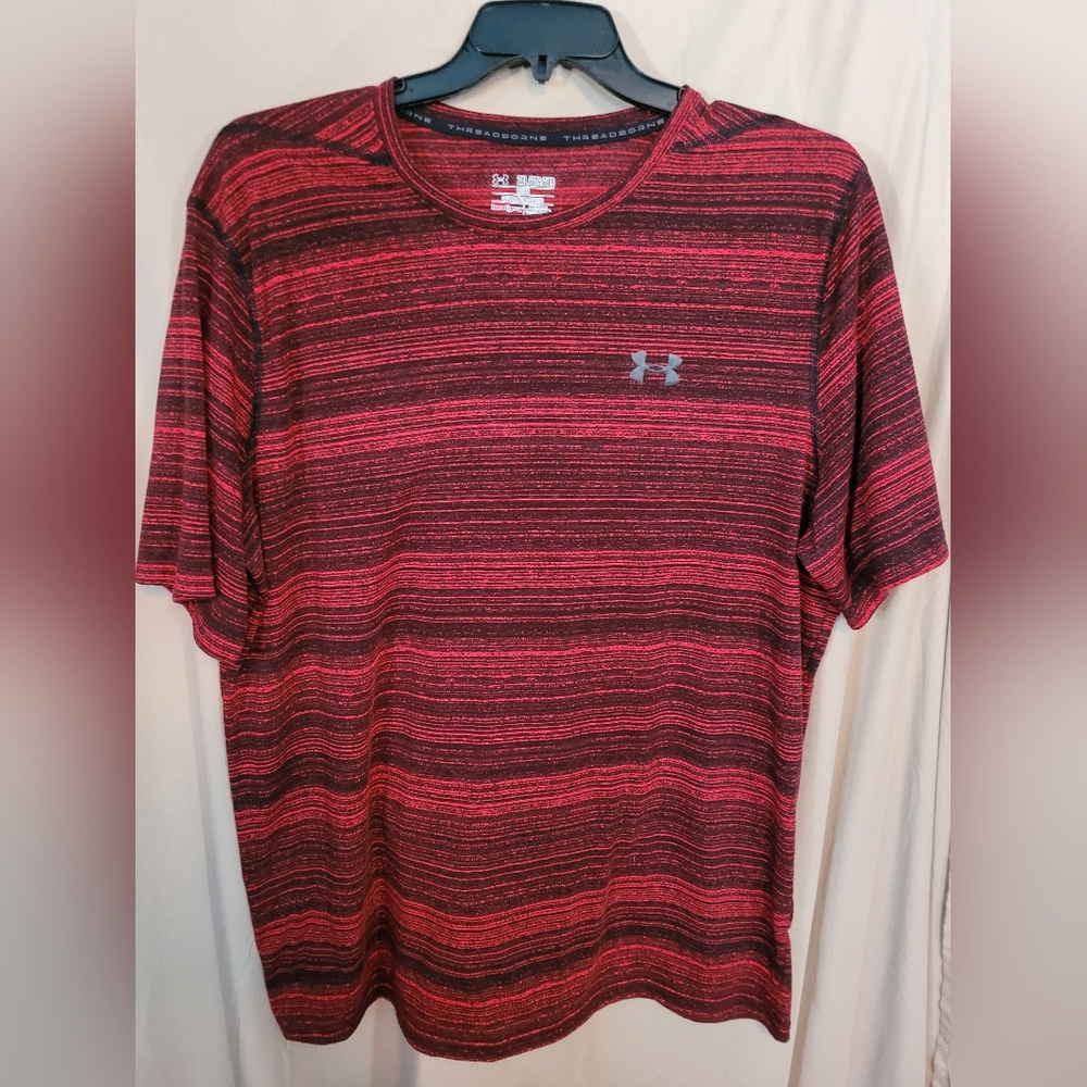 2XL Mens Activewear T Shirt By Underarmour (Heatgear/red&black)